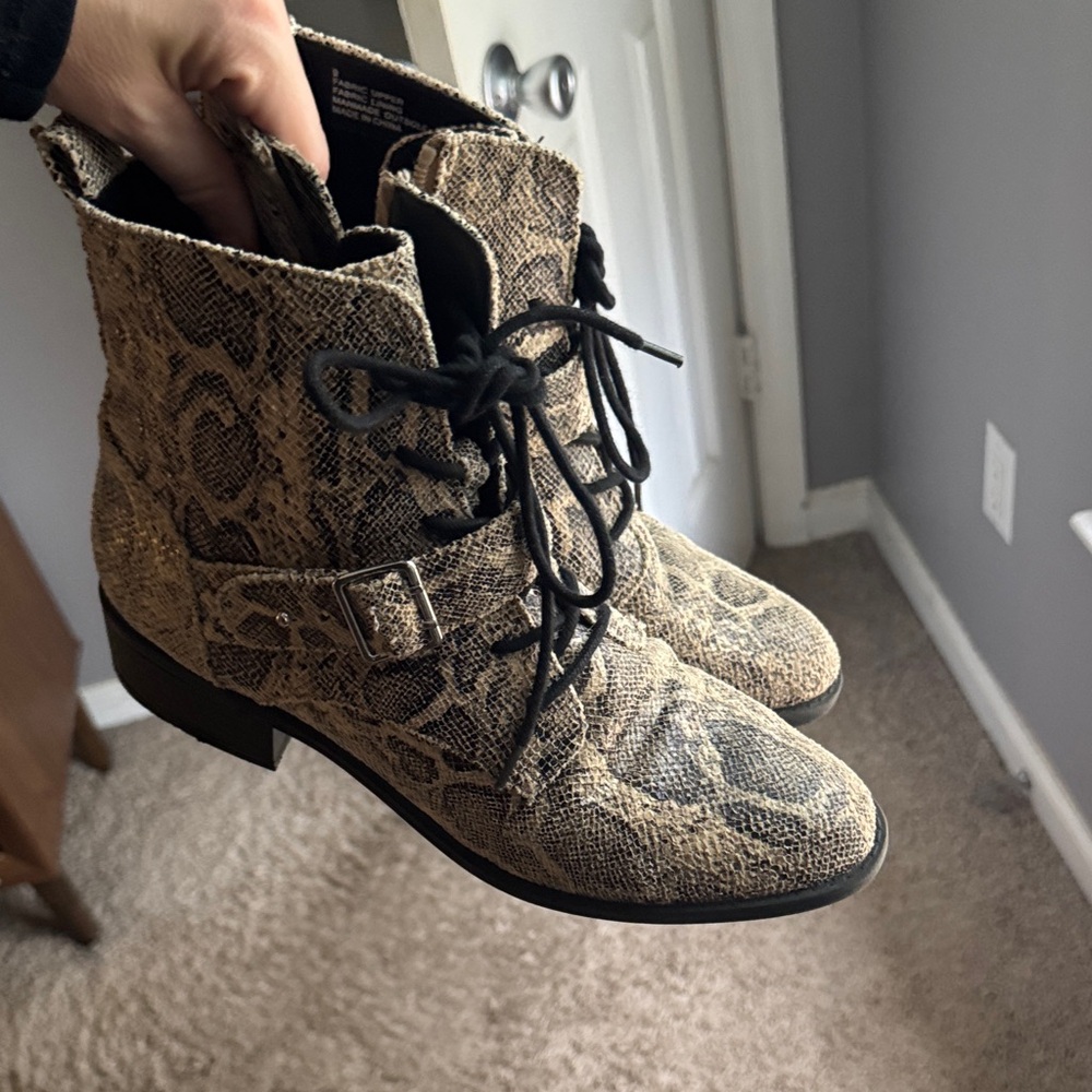 Express Snake Print Ankle Boots